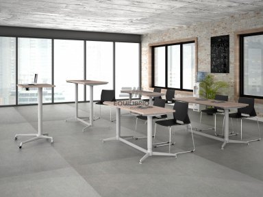 Mesa de trabajo de Altura Ajustable :: Muebles de Oficina: Equilibrio Modular